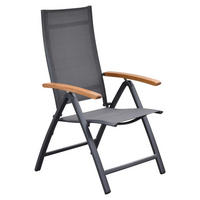 GARTENKLAPPSESSEL in Holz, Metall, Textil Graphitfarben, Grau  - Graphitfarben/Grau, KONVENTIONELL, Holz/Textil (62/109/68,5cm) - Gardenson