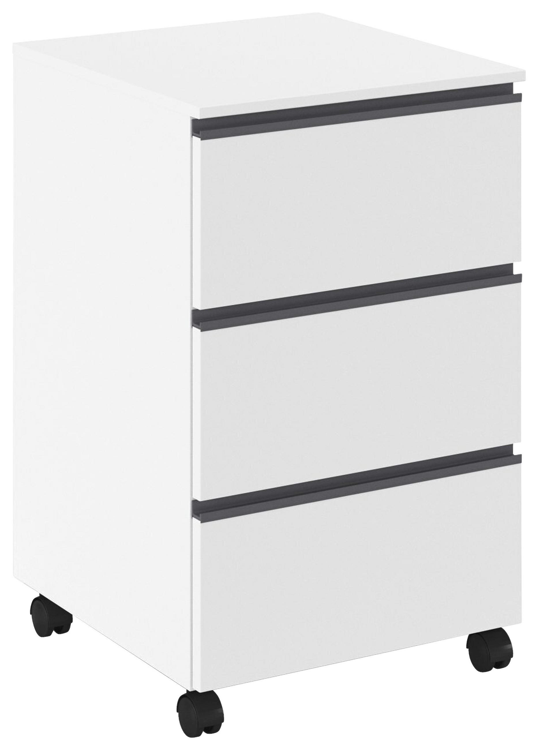 ROLLCONTAINER Grau, Weiß  - Weiß/Grau, Trend, Holzwerkstoff/Kunststoff (40/65/42cm) - Xora