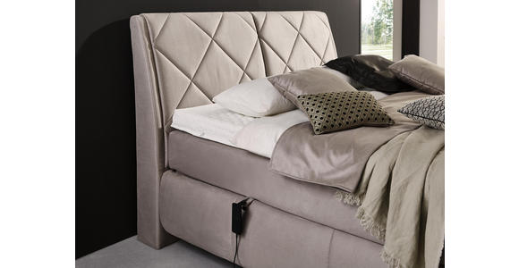 BOXSPRINGBETT 180/200 cm in Beige - Beige/Schwarz, KONVENTIONELL, Textil/Metall (180/200cm) - Dieter Knoll