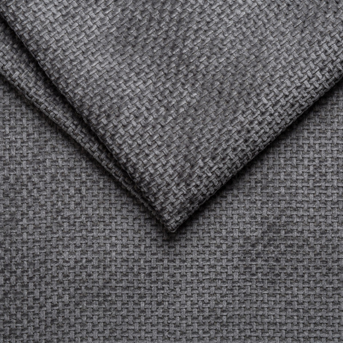 ECKSOFA in Struktur Anthrazit  - Anthrazit/Silberfarben, Konventionell, Textil/Metall (268/207cm) - MID.YOU