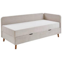 LIEGE Cord Beige  - Eichefarben/Beige, Design, Holz/Textil (120/200cm) - home24