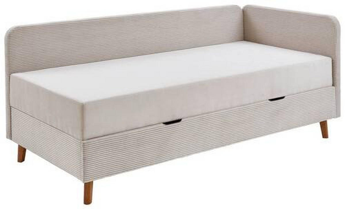 LIEGE Cord Beige  - Eichefarben/Beige, Design, Holz/Textil (120/200cm) - home24