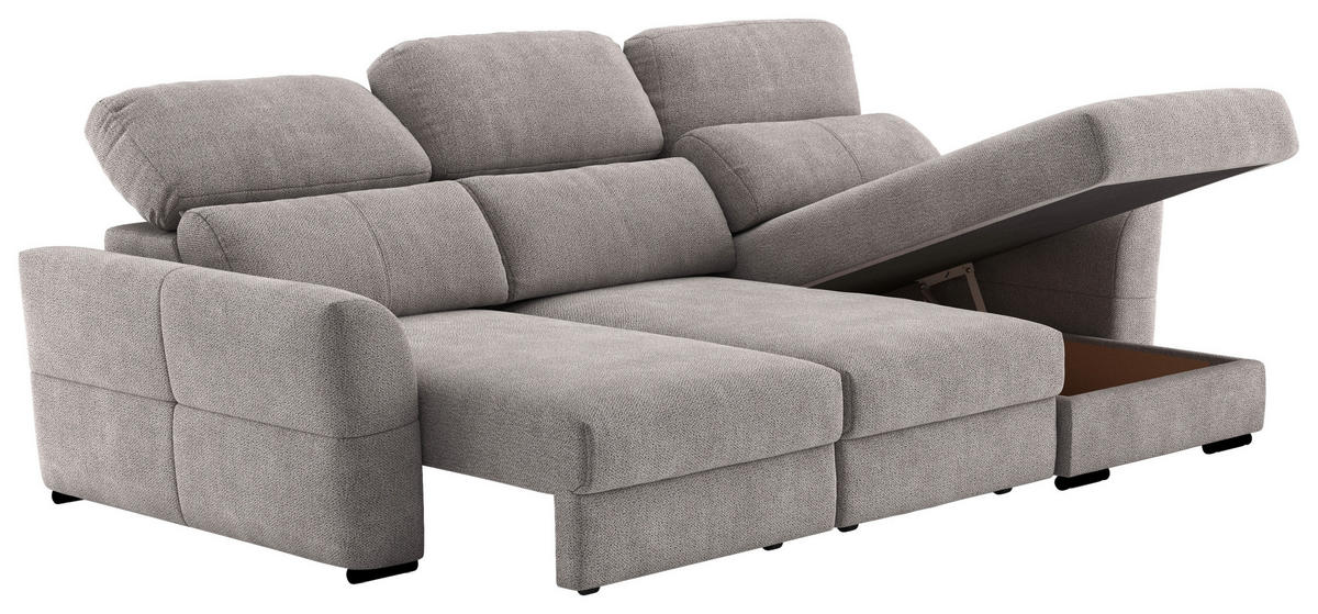 ECKSOFA in Mikrofaser Taupe  262/216 cm  - Taupe, KONVENTIONELL, Textil (262/216cm) - MID.YOU