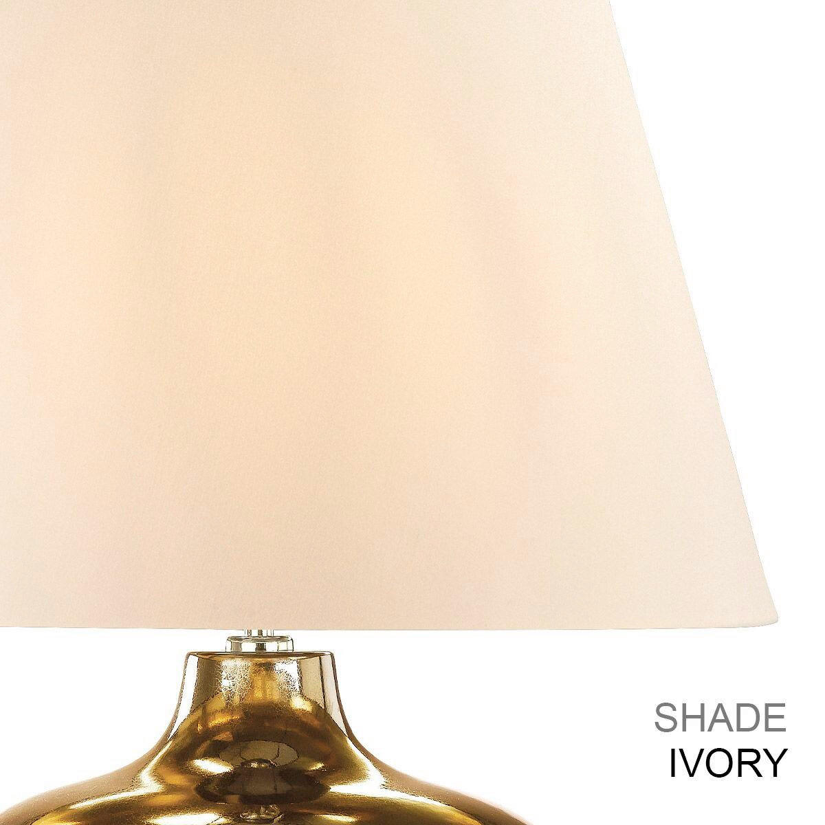 STOLNÍ LAMPA, E27, 71/46 cm  - bronzová/čiré, Konvenční, textil/keramika (71/46cm) - Elstead Lighting