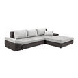 ECKSOFA in Webstoff Braun, Beige  - Beige/Creme, Design, Kunststoff/Textil (313/215cm) - Carryhome