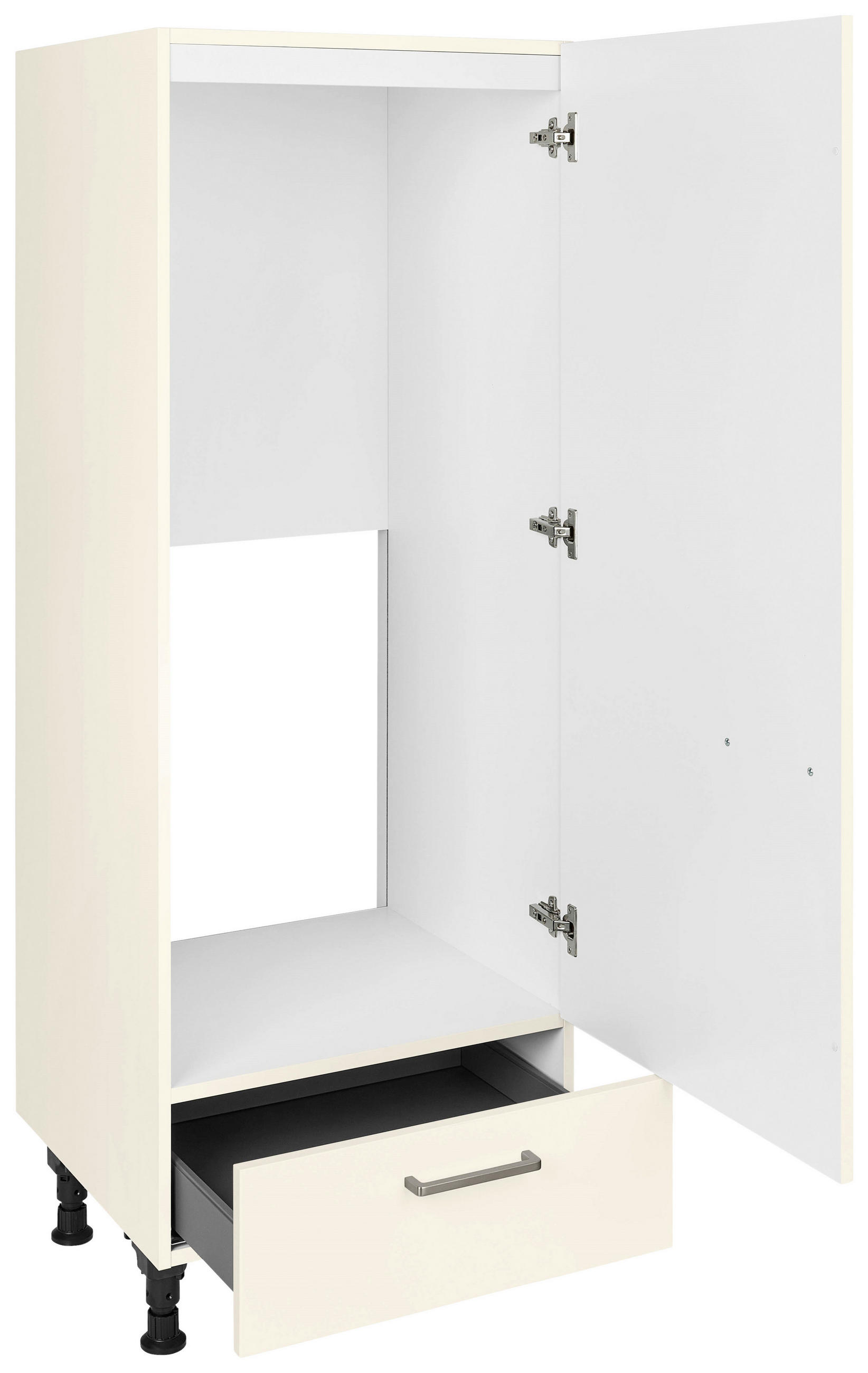 GERÄTEUMBAUSCHRANK 60/168/58 cm  in Magnolie  - Edelstahlfarben/Magnolie, MODERN, Holzwerkstoff/Metall (60/168/58cm) - Nobilia