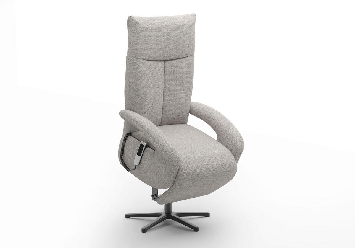 SESSEL in Chenille Silberfarben  - Silberfarben/Schwarz, Modern, Textil/Metall (74/112/82cm) - Sit & More
