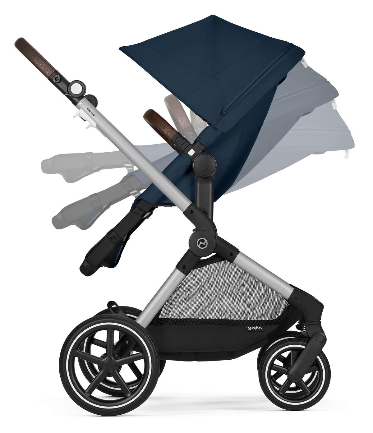 KINDERWAGENSET Eos Lux  - Silberfarben/Dunkelblau, Basics, Textil/Metall (85/61/116cm) - Cybex