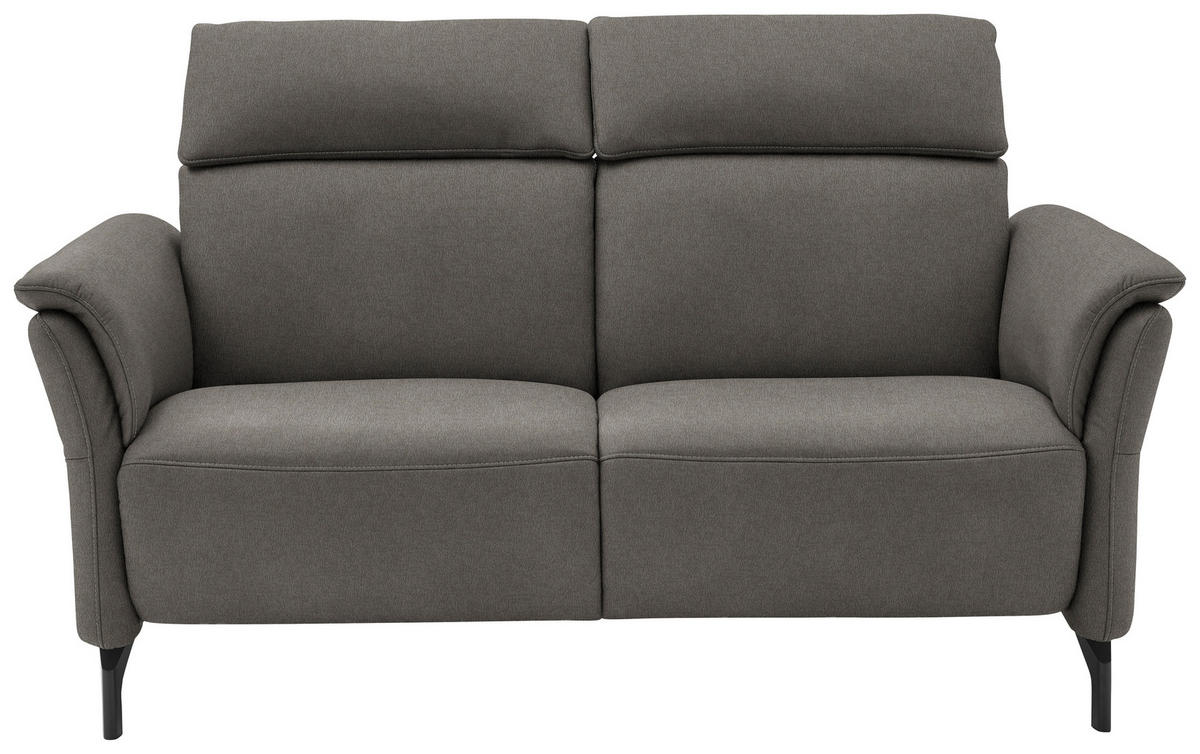 2-SITZER-SOFA  in Mikrofaser Schieferfarben  - Schieferfarben/Schwarz, KONVENTIONELL, Textil/Metall (178/103/95cm) - Dieter Knoll