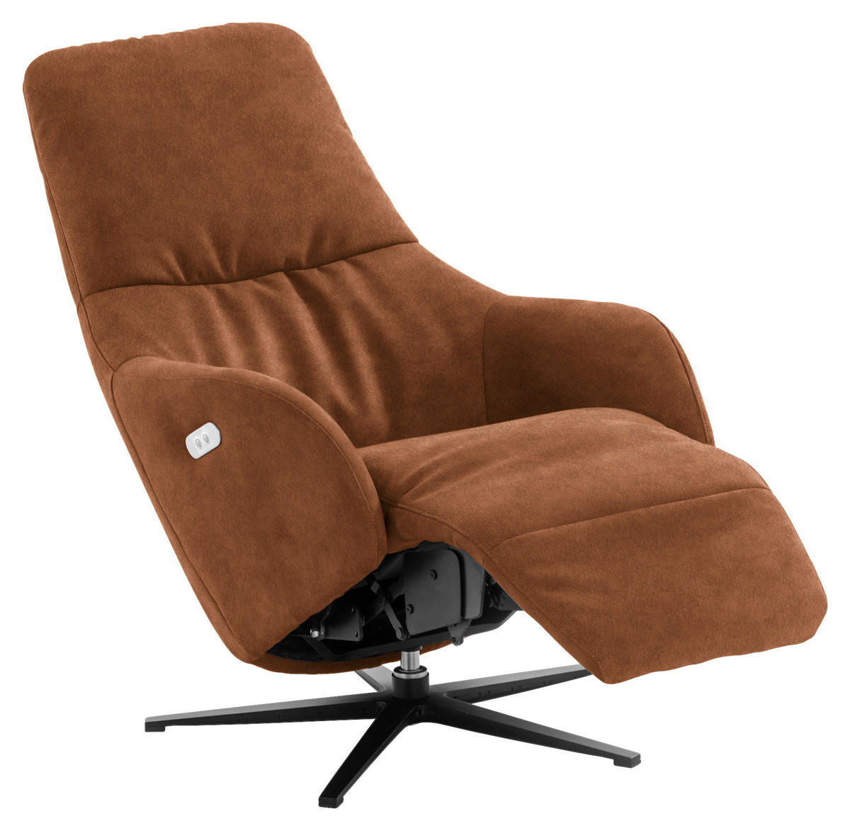 RELAXSESSEL in Textil Cognac  - Cognac/Schwarz, Design, Textil/Metall (77/108/95cm) - Chilliano