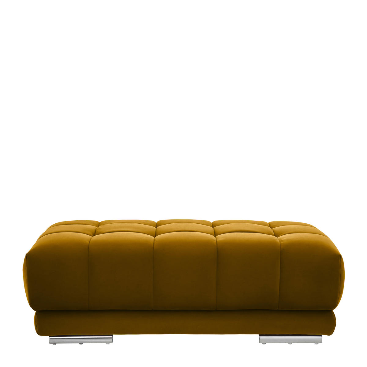 HOCKER Textil Currygelb  - Chromfarben/Currygelb, Design, Textil (126/42/76cm) - Beldomo Speed