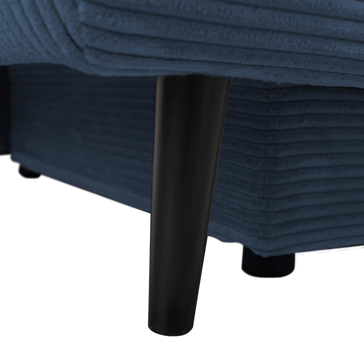 SCHLAFSOFA Cord Dunkelblau  - Schwarz/Dunkelblau, Design, Holz/Textil (202/85/99cm) - P & B