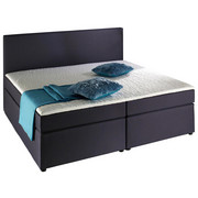 BOXSPRINGBETT Flachgewebe 180/200 cm INKL. Matratze, Topper - Schwarz/Grau, Design, Kunststoff/Textil (180/200cm) - Carryhome