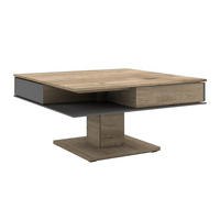 COUCHTISCH Altholz, Eiche mehrschichtige Massivholzplatte (Tischlerplatte) Farbglas 90/90/46 cm quadratisch Anthrazit, Eichefarben  - Eichefarben/Anthrazit, Design, Glas/Holz (90/90/46cm) - Voglauer