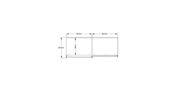 SCHWEBETÜRENSCHRANK 167/222/68 cm 2-türig  - Chromfarben/Weiß, Basics, Glas/Holzwerkstoff (167/222/68cm) - Moderano