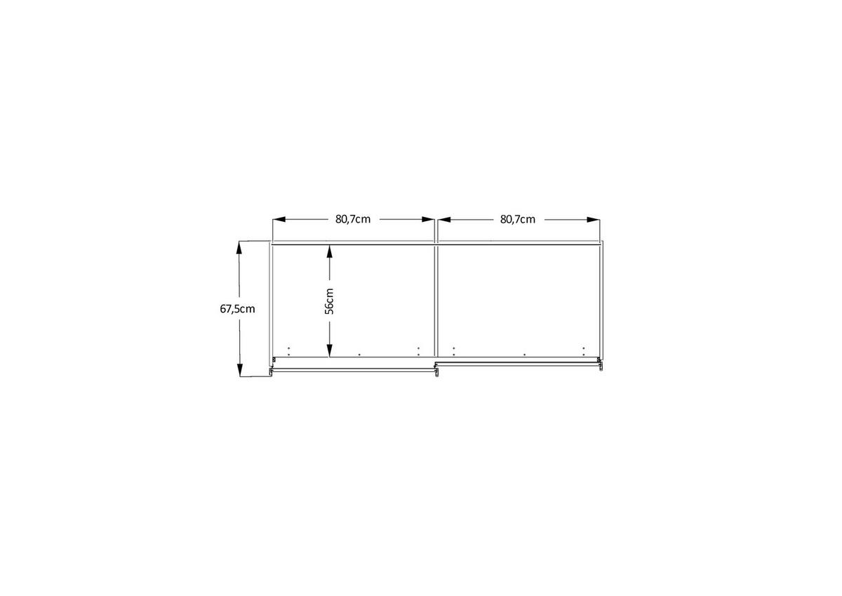 SCHWEBETÜRENSCHRANK in Weiss  - Chromfarben/Weiss, Basics, Glas/Holzwerkstoff (167/222/68cm) - Moderano