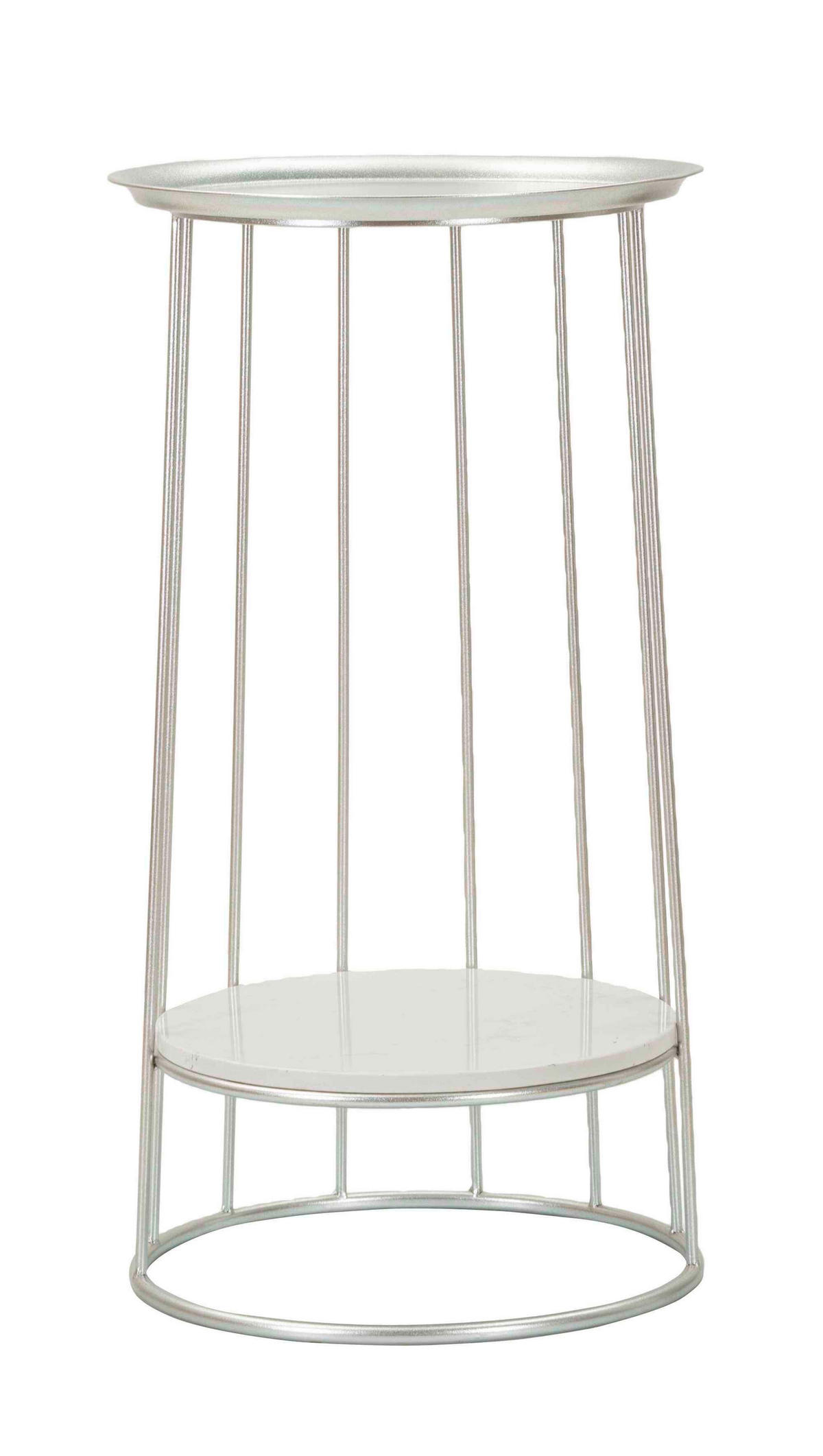 COUCHTISCH Silberfarben  - Silberfarben, Basics, Stein/Metall (40/76/40cm)