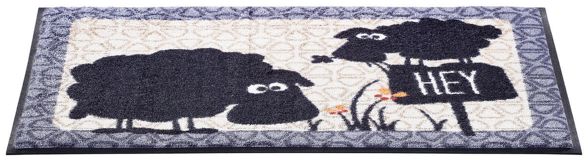 FUßMATTE 50/75 cm  - Beige/Schwarz, Basics, Kunststoff/Textil (50/75cm) - wash+dry