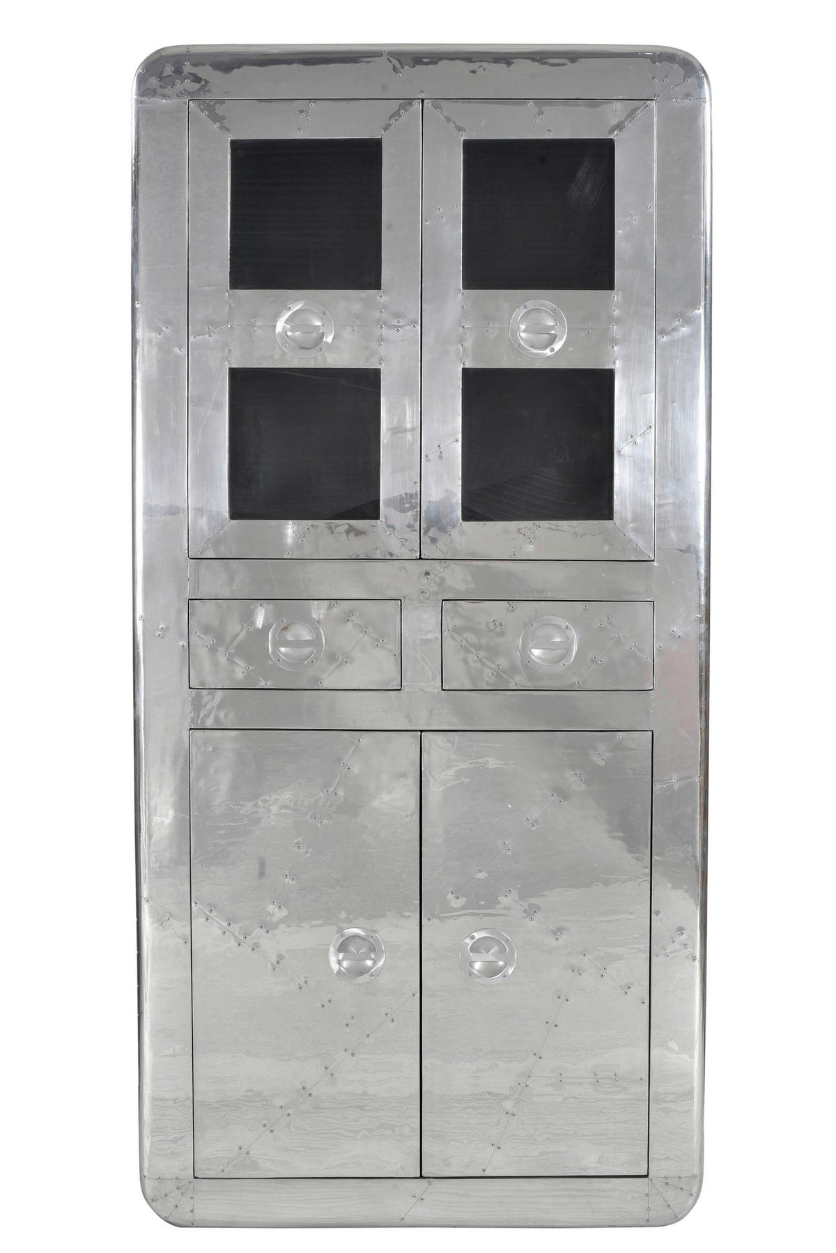 VITRINE  in massiv Mangoholz Silberfarben  - Silberfarben, Design, Holz/Holzwerkstoff (90/187/40cm) - MID.YOU