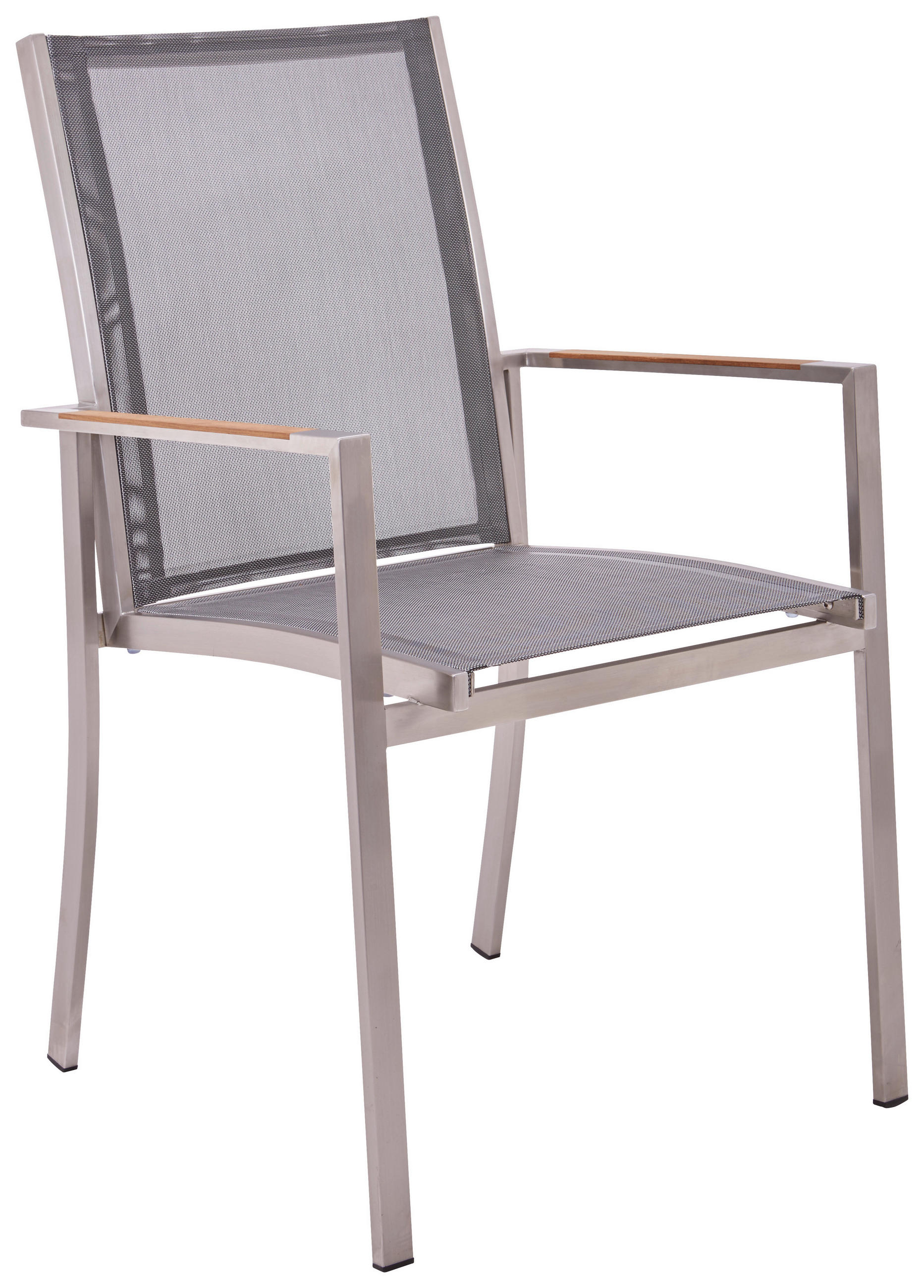 STAPELSESSEL Edelstahl Silberfarben, Taupe  - Taupe/Silberfarben, Design, Holz/Textil (57/90/63cm)