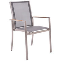 STAPELSESSEL in Metall, Textil Silberfarben, Taupe  - Taupe/Silberfarben, Design, Holz/Textil (57/90/63cm)