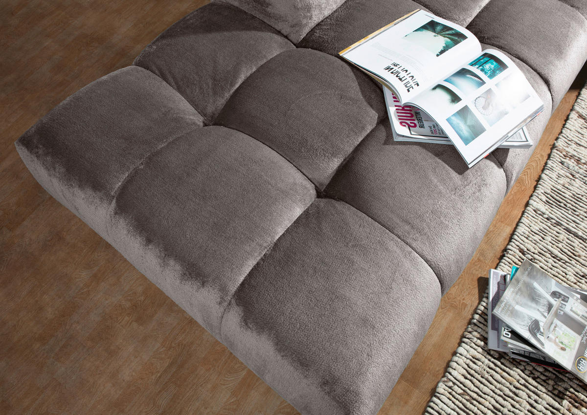 ECKSOFA Grau Flachgewebe  - Schwarz/Grau, MODERN, Kunststoff/Textil (275/235cm) - Landscape