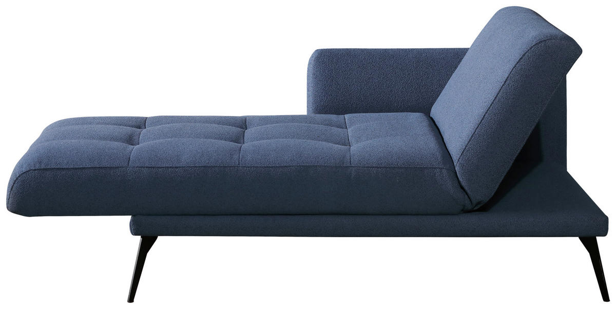 RÉCAMIERE Dunkelblau  - Schwarz/Dunkelblau, KONVENTIONELL, Textil/Metall (200/85/106cm) - Novel