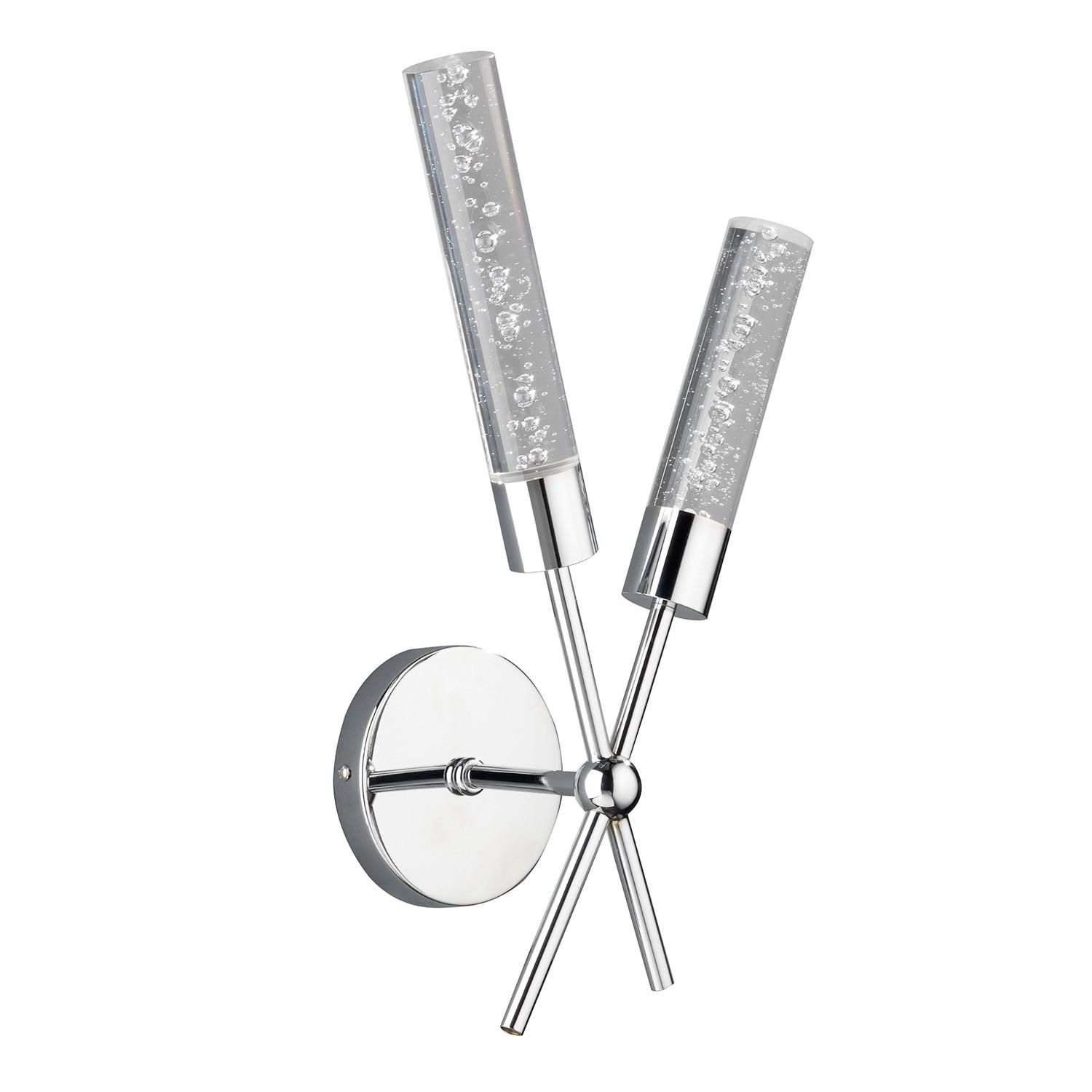 LED-WANDLEUCHTE 22/22/42 cm   - Klar/Chromfarben, Design, Kunststoff/Metall (22/22/42cm)