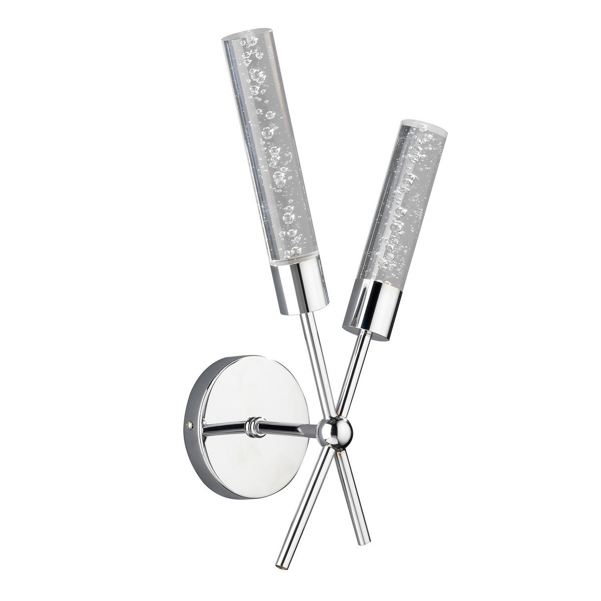 LED-WANDLEUCHTE BUBBLES 22/22/42 cm  - Klar/Chromfarben, Design, Kunststoff/Metall (22/22/42cm)