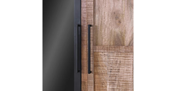 VITRINE  in massiv Mangoholz Naturfarben  - Schwarz/Naturfarben, LIFESTYLE, Glas/Holz (90/160/43cm) - Landscape