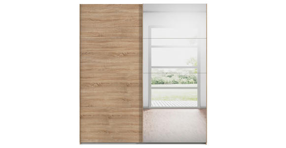 SCHWEBETÜRENSCHRANK  in Sonoma Eiche  - Sonoma Eiche, Design, Glas/Holzwerkstoff (201/223/68cm) - Novel