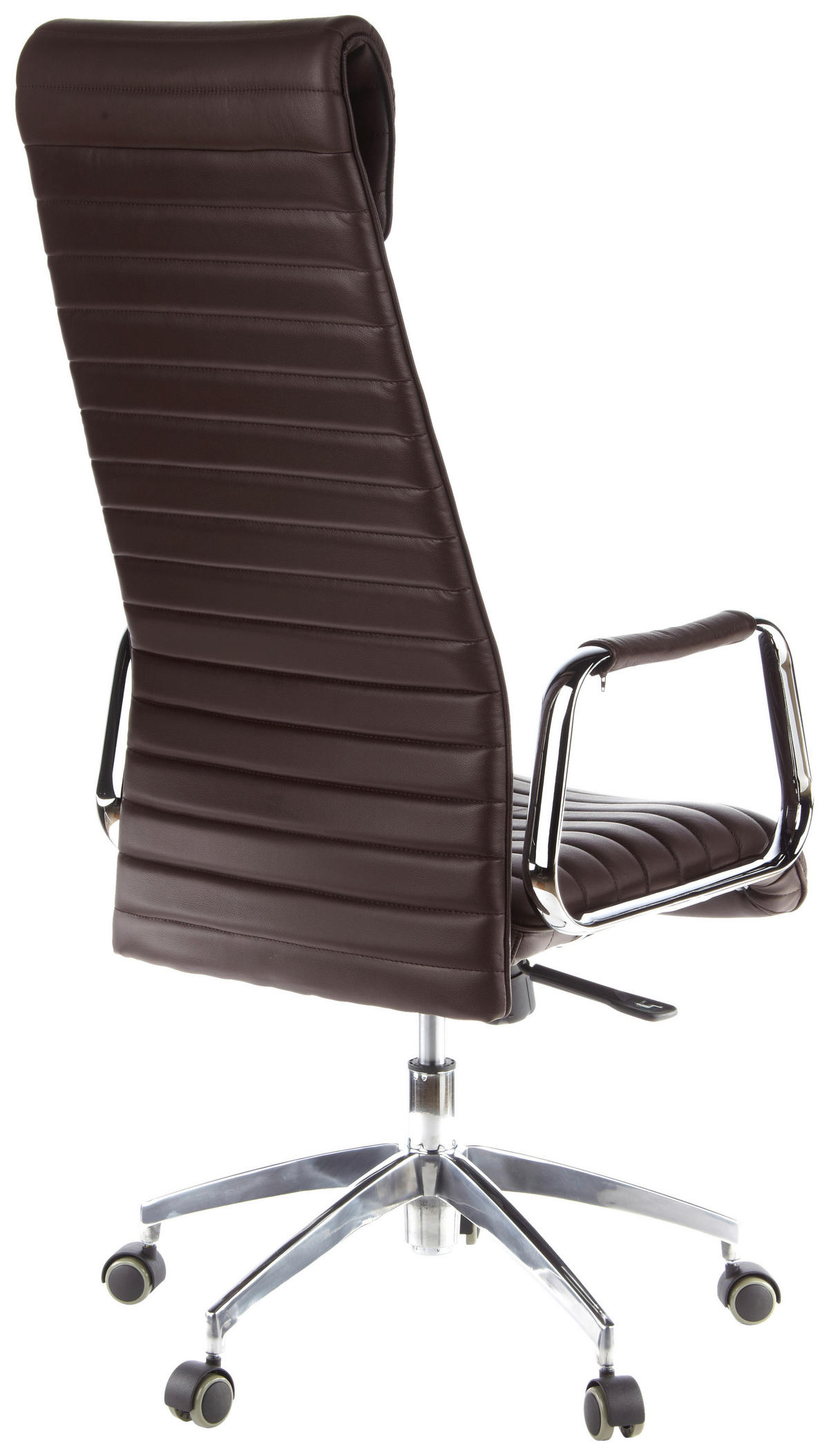 DREHSTUHL Lederlook Silberfarben, Dunkelbraun  - Dunkelbraun/Silberfarben, MODERN, Leder/Kunststoff (59/139/50cm) - MID.YOU