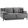 SCHLAFSOFA Percy in Hellgrau  - Hellgrau/Schwarz, KONVENTIONELL, Textil/Metall (197/91/88cm) - Novel