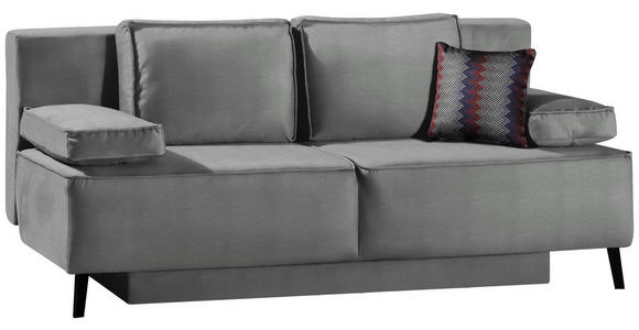 SCHLAFSOFA Percy in Hellgrau  - Hellgrau/Schwarz, KONVENTIONELL, Textil/Metall (197/91/88cm) - Novel