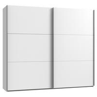 SCHWEBETÜRENSCHRANK 150/216/65 cm Weiß-türig Weiß  - Chromfarben/Weiß, MODERN, Holzwerkstoff/Metall (150/216/65cm) - MID.YOU