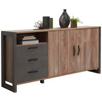 SIDEBOARD  in 189,5/93,4/43,1 cm  - Dunkelgrau/Schwarz, Trend, Holzwerkstoff/Kunststoff (189,5/93,4/43,1cm) - Carryhome