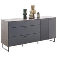 SIDEBOARD 178/84/44 cm  - svart/antracit, Design, metall/trämaterial (178/84/44cm) - MID.YOU