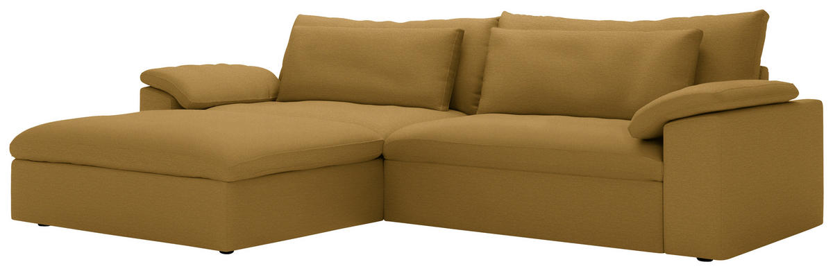 ECKSOFA  Chenille Currygelb  - Currygelb/Schwarz, Modern, Kunststoff/Textil (198/306cm) - Carryhome