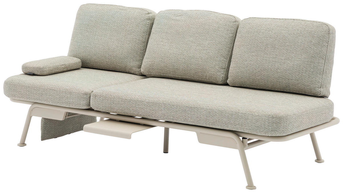 GARTENBANK 199/78/81 cm  in Taupe, Hellgrau  - Taupe/Hellgrau, Design, Textil/Metall (199/78/81cm) - Zebra 