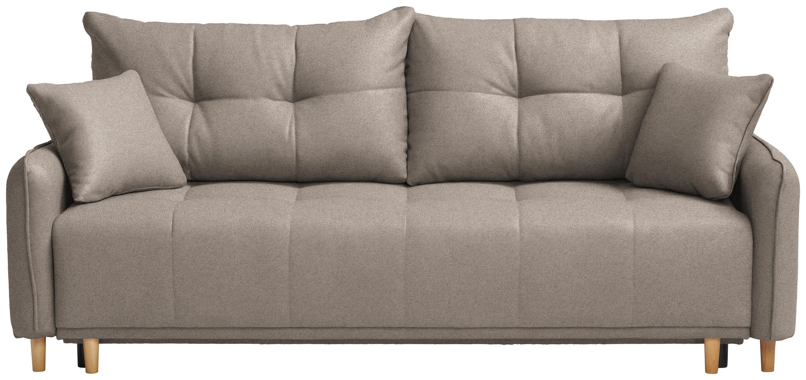 SCHLAFSOFA  in Struktur Hellbraun  - Hellbraun/Buchefarben, Design, Holz/Textil (217/97/101cm) - Carryhome