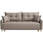 SCHLAFSOFA  in Struktur Hellbraun  - Hellbraun/Buchefarben, Design, Holz/Textil (217/97/101cm) - Carryhome