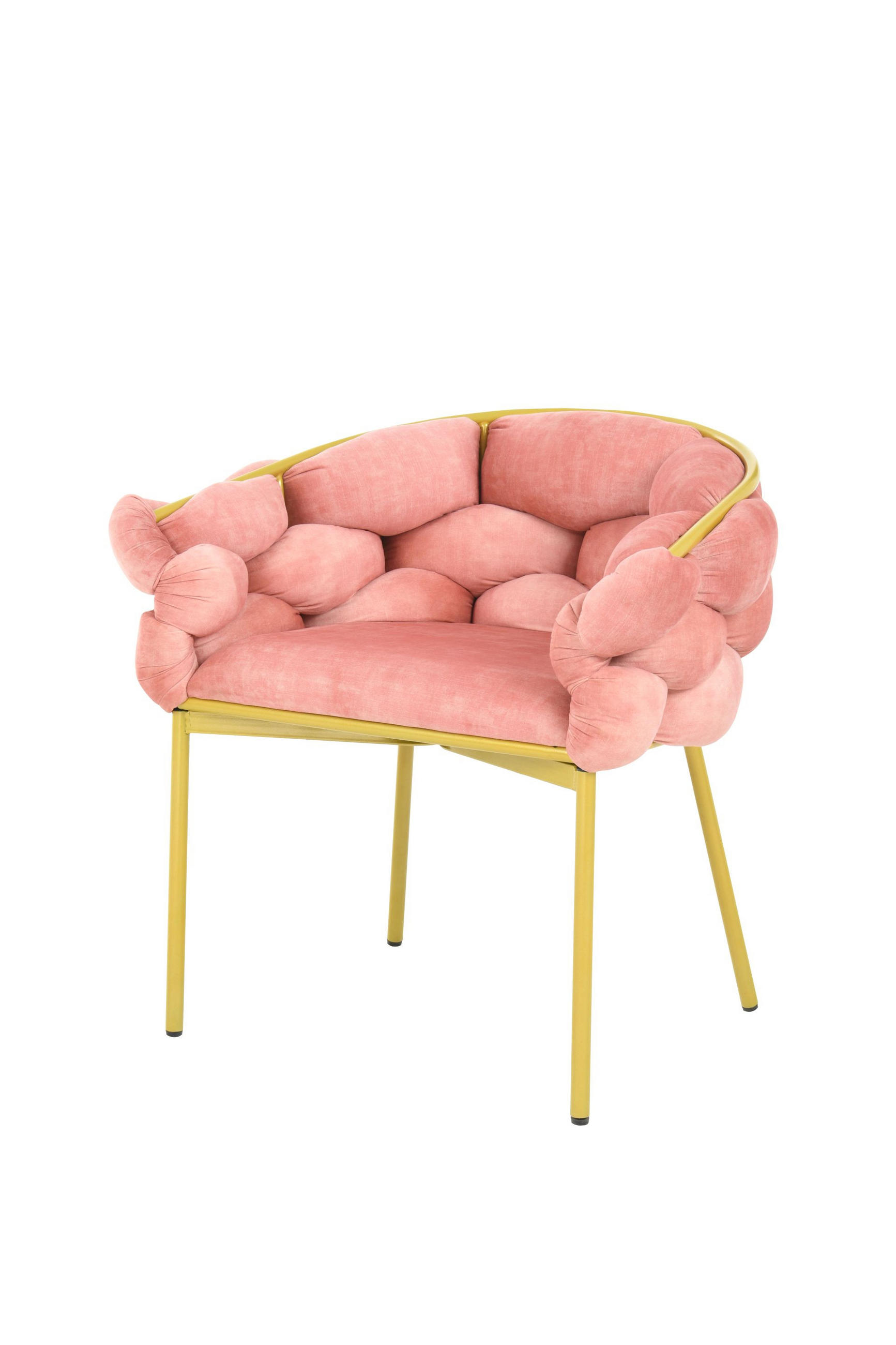 STOLICA  pink  drvo, metal, tekstil      - pink/žuta, Moderno, drvo/metal (73/74.5/60cm)