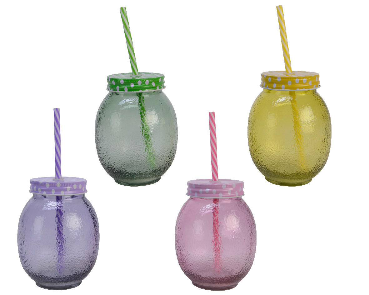 TRINKGLAS  - Gelb/Lila, LIFESTYLE, Glas (10,20/13,5cm)