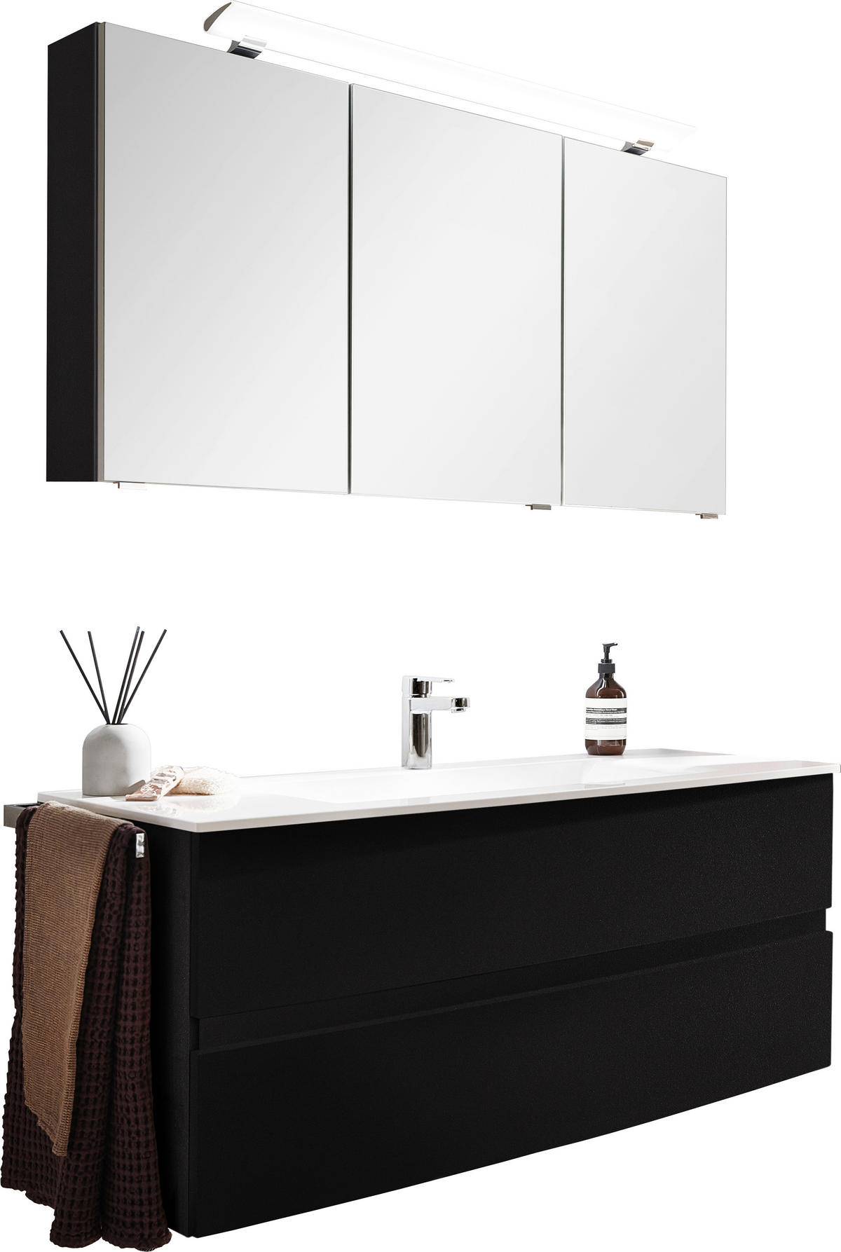 KOPALNICA  temno siva  - temno siva/bela, Design, kamen/steklo (121,2cm) - Novel