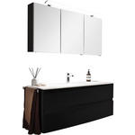 BADEZIMMER in 121,2 cm - Dunkelgrau/Weiß, Design, Glas/Holzwerkstoff (121,2cm) - Novel