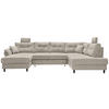 WOHNLANDSCHAFT in Chenille Beige  - Beige/Schwarz, Modern, Holz/Textil (176/338/206cm) - Livetastic