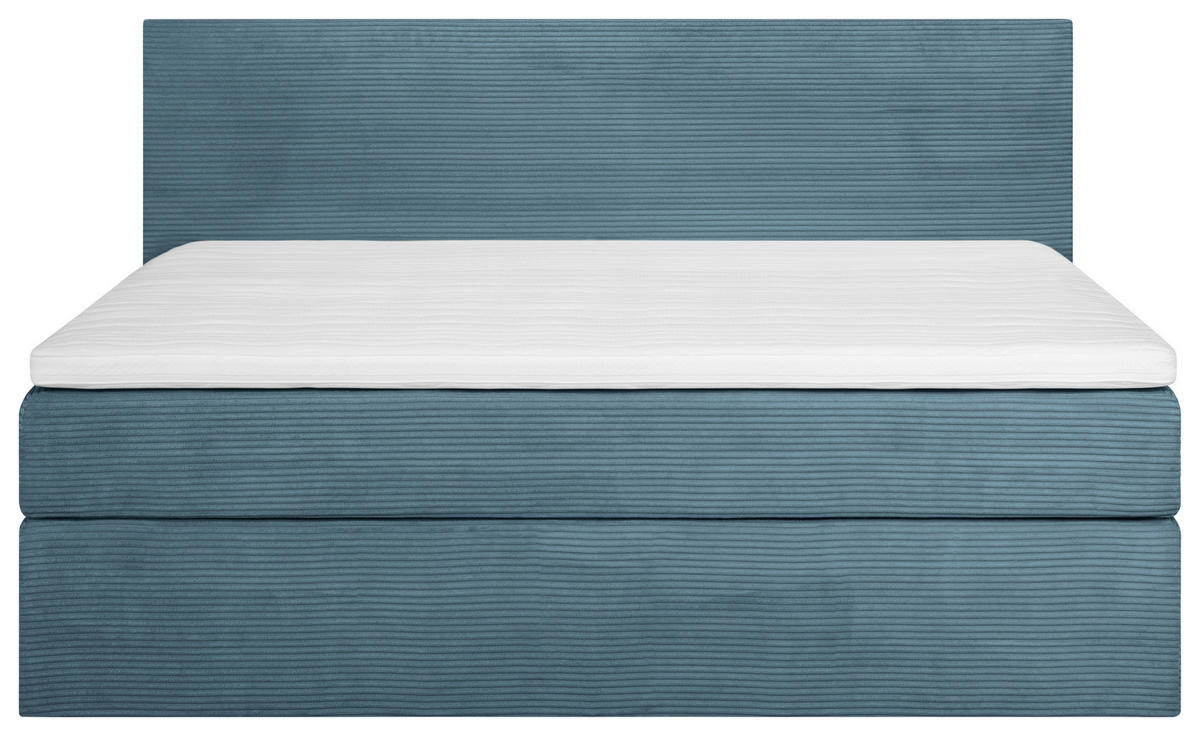 BOXSPRINGBETT 160/200 cm  in Blau  - Blau/Schwarz, KONVENTIONELL, Holz/Textil (160/200cm) - Boxxx