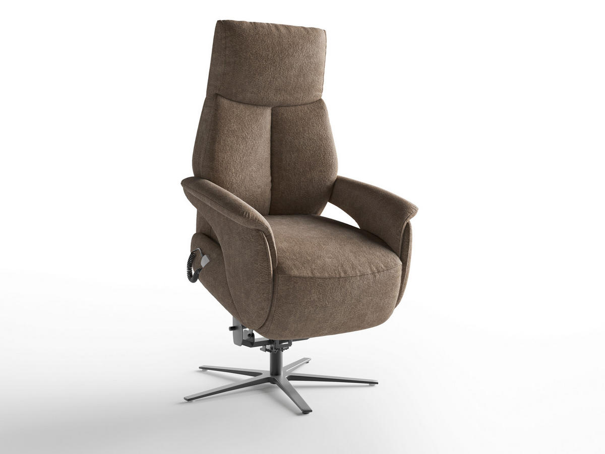 RELAXSESSEL Textil Braun  - Schwarz/Braun, Basics, Textil/Metall (75/110/85cm) - Sit & More