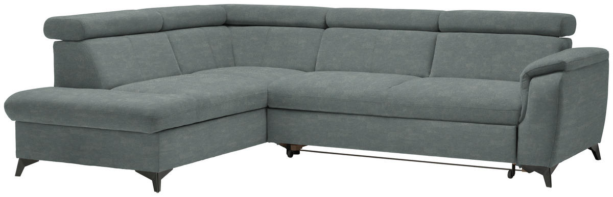 ECKSOFA in Mikrofaser Grau  - Schwarz/Grau, Design, Textil/Metall (203/260cm) - Stylife