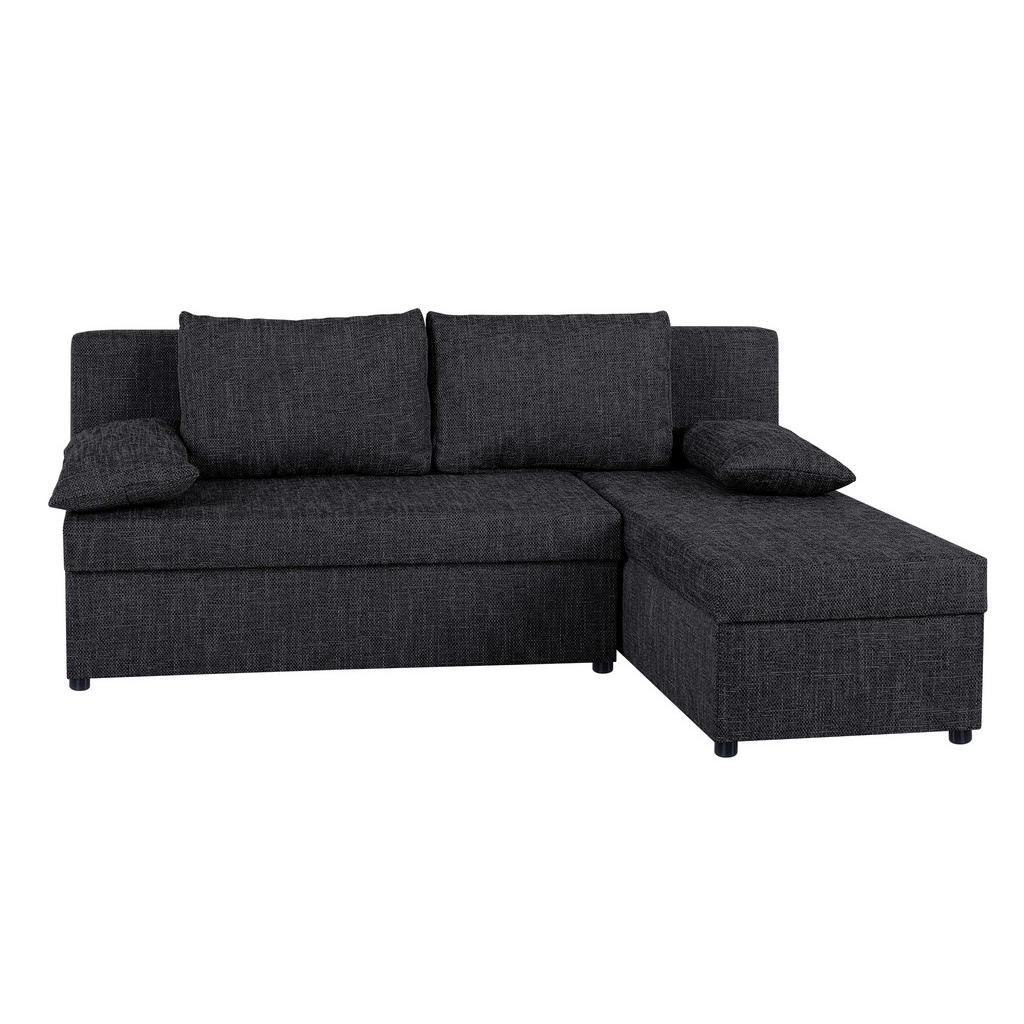 P & B ROHOVÁ SEDAČKA, textil, kompozitné drevo, čierna